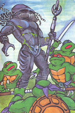 Illustration for article titled Predator teams up with the Ninja Turtles in deranged Russian children's books